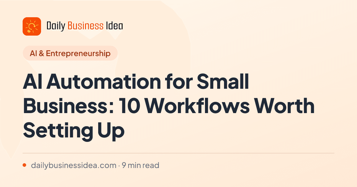 AI Automation for Small Business: 10 Workflows Worth Setting Up