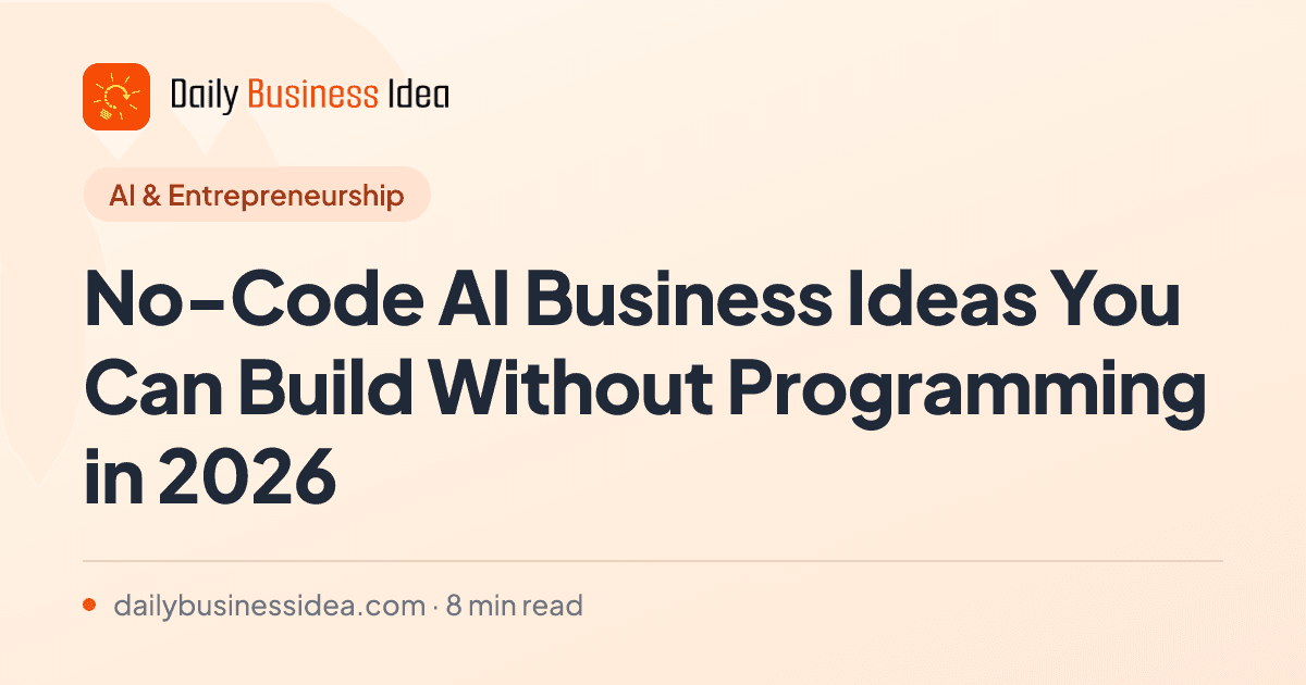 No-Code AI Business Ideas You Can Build Without Programming in 2026